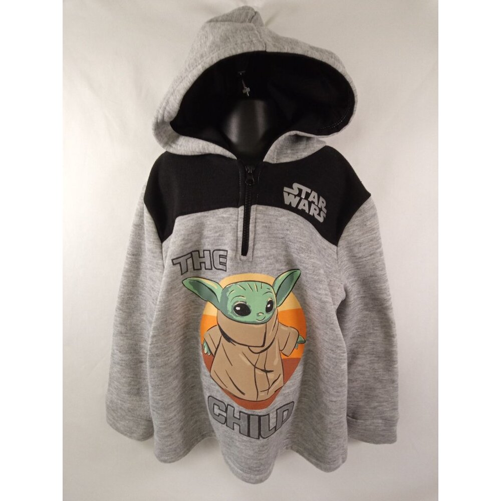 Star Wars: The Mandalorian - The Child Kid's Grey Black Hoodie Size 7/8